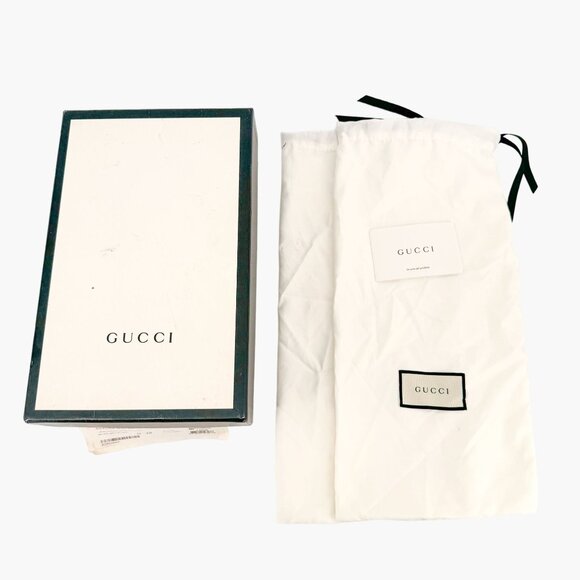 Gucci Ace Web Stripe Sneaker EU 38.5 US 8.5 Metallic Silver Leather Low Top Shoe - Picture 11 of 12